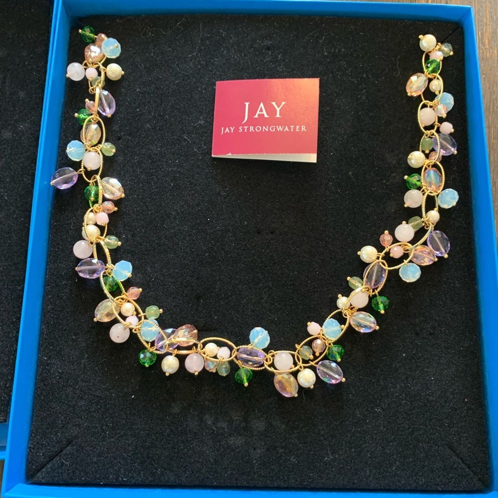 Jay Strongwater Srping Raindrop Link Necklace